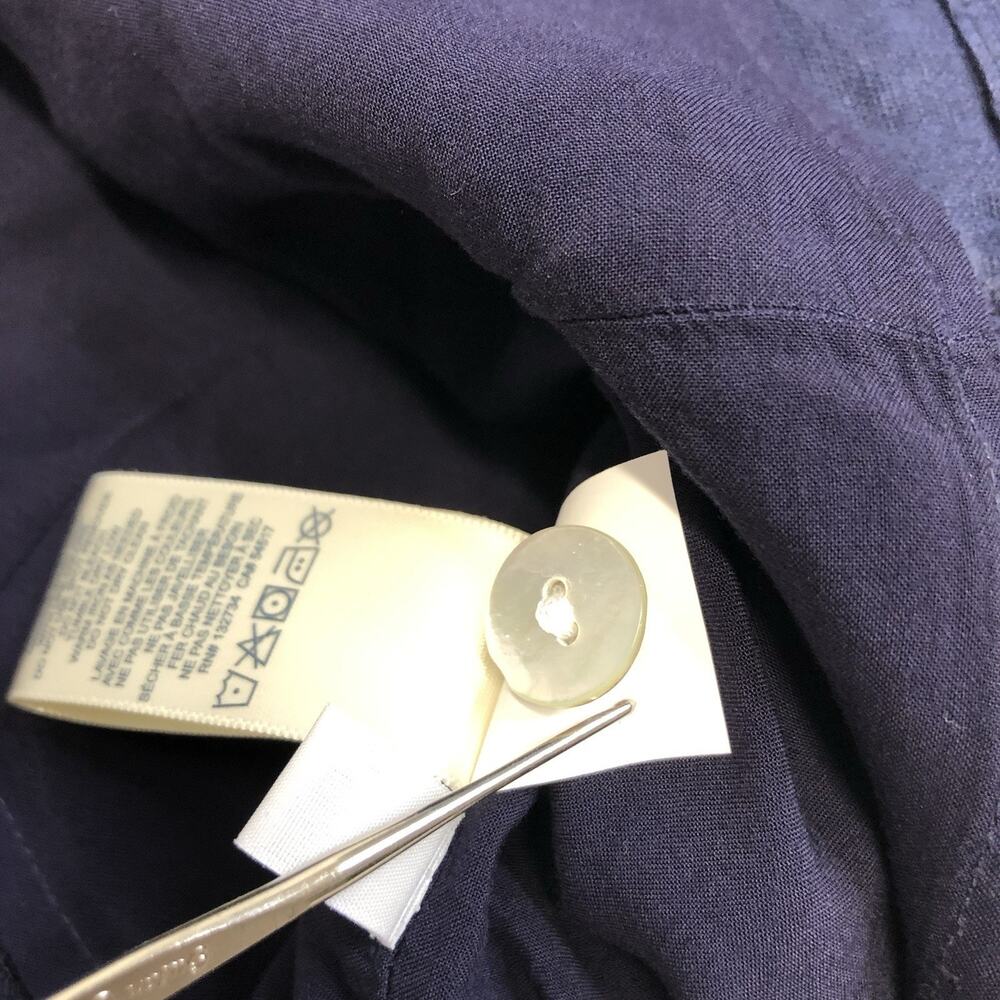 Bella Dahl Square Neck Button Front Mini Dress XS Italian Navy Linen MSRP 194$ - Picture 11 of 12